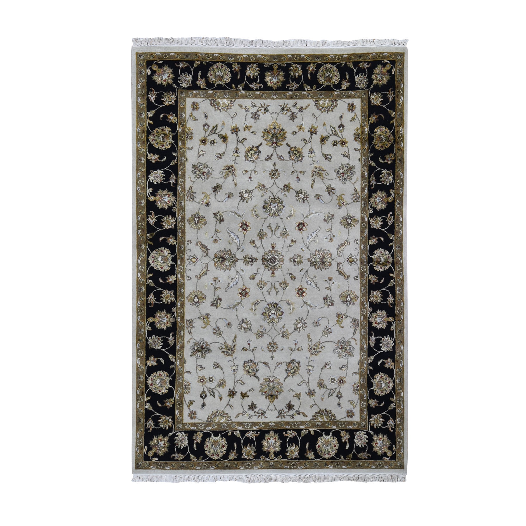 Traditional Silk Hand-Knotted Area Rug 6'0